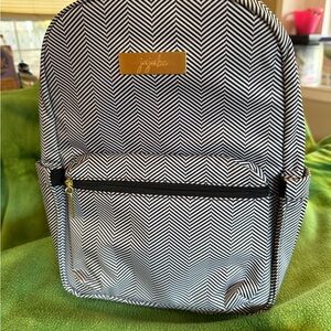 Ju-Ju-Be Chevron Pattern Backpack with Gold Accents